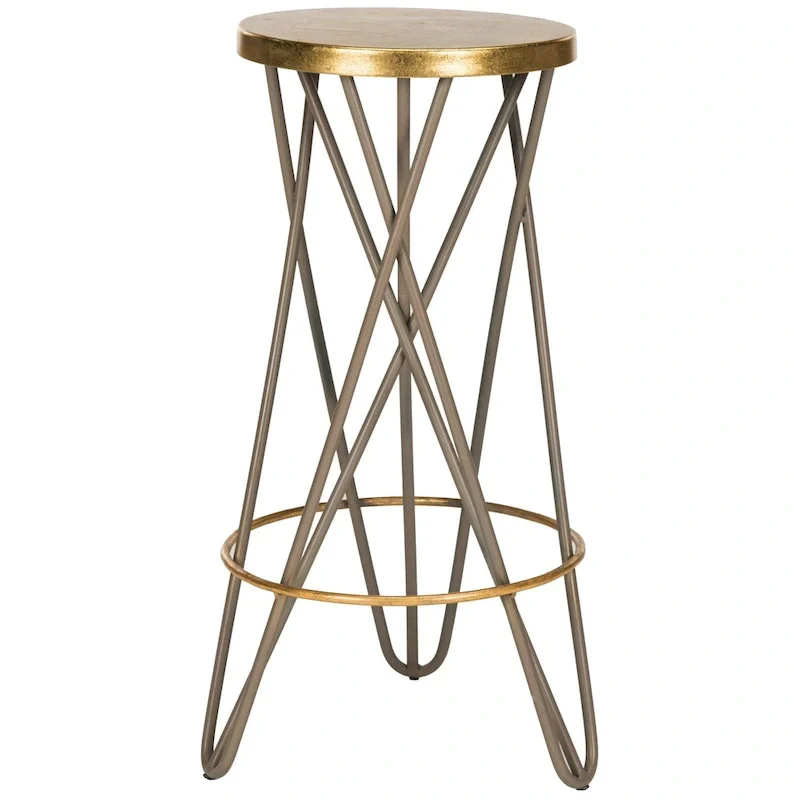 SAFAVIEH Elissa 30 Inch Gold Leaf Bar Stool - 18  x 18  x 30  - 18Wx18Dx30H