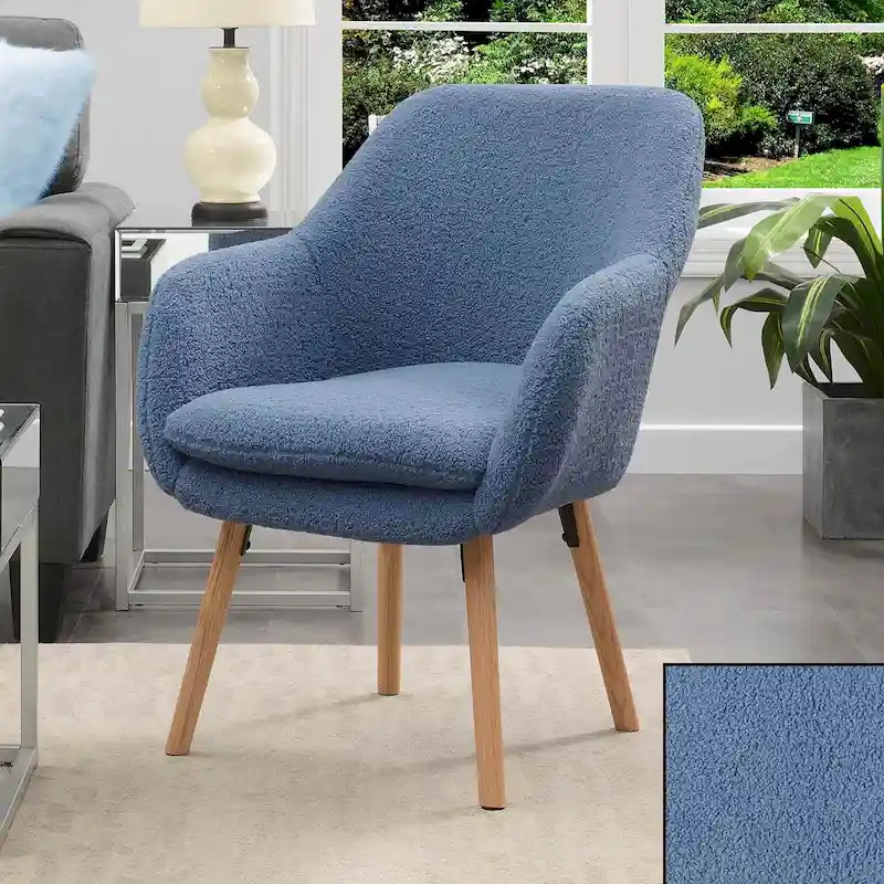 Sherpa Wingback Accent Armchair, 1-Seat