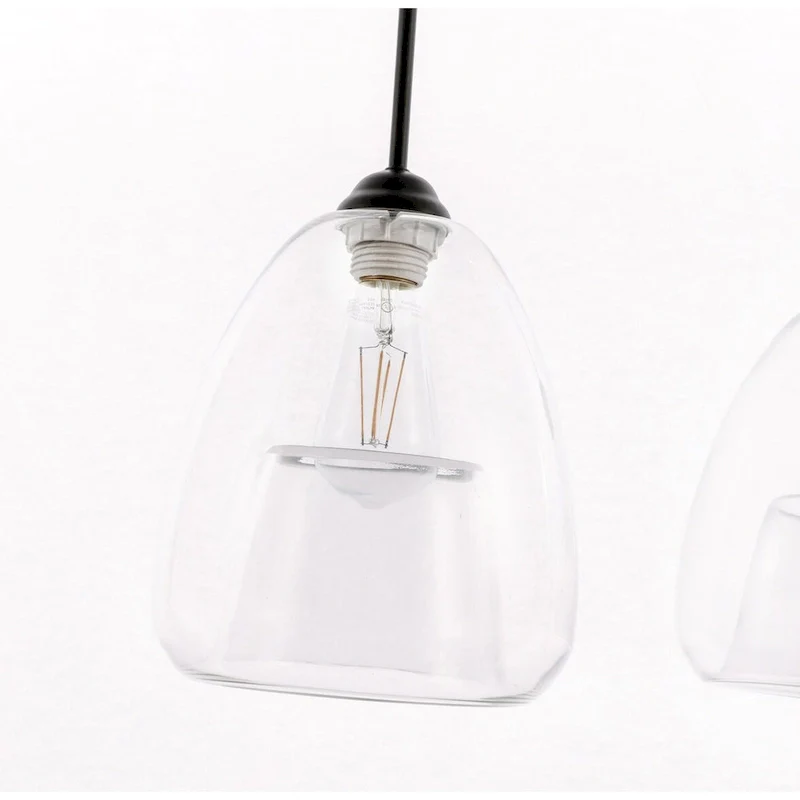 Elise 36-Inch 3-Light Clear Pendant - Black