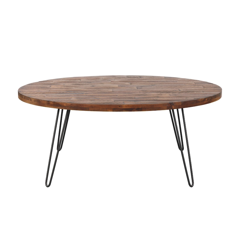 Raffles 44  Wood Oval Cocktail Table
