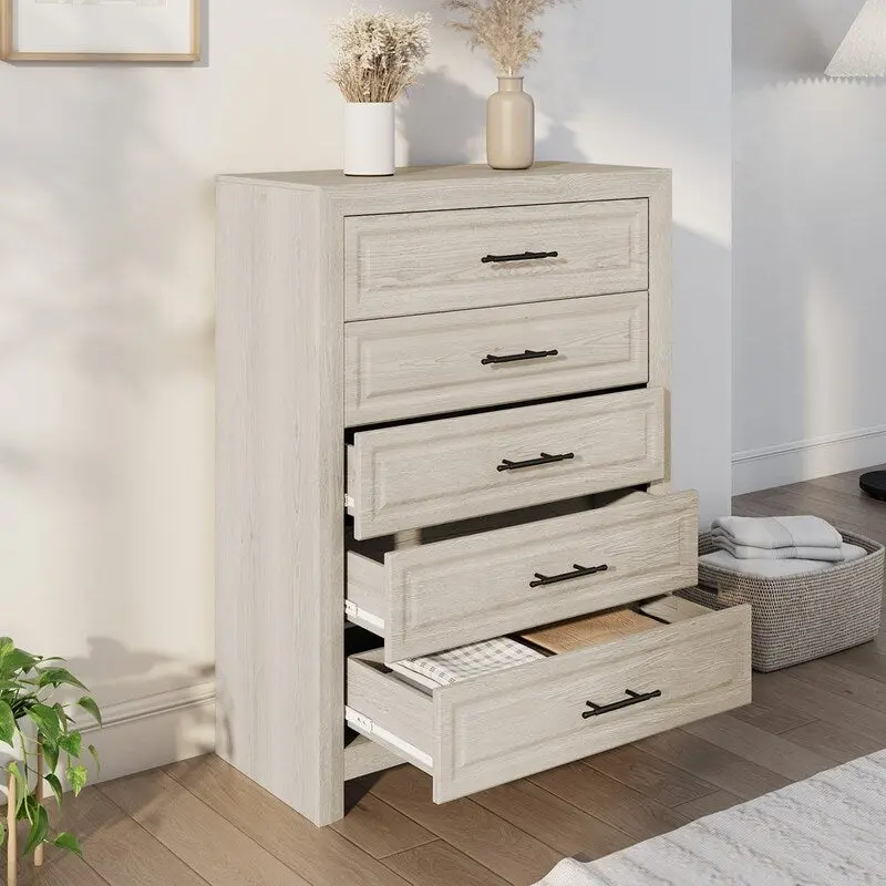 Elegant MDF 5-Drawer Dresser with Wood-Like Finish