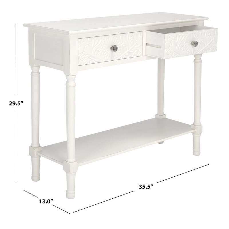 SAFAVIEH Leonia 2-Drawer Console Table - 35.5  W x 13  L x 29.5  H - 36Wx13Dx30H