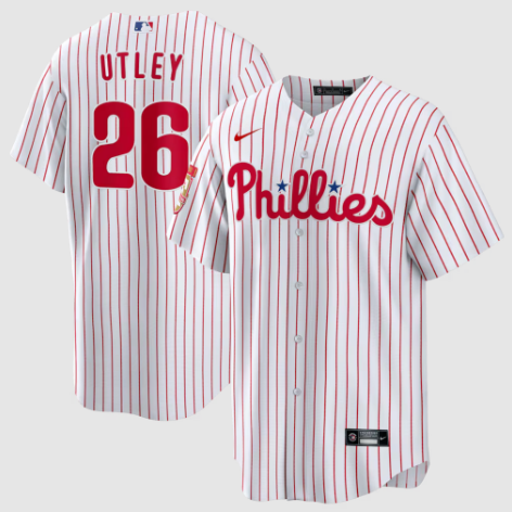 Philadelphia Phillies Chase Utley White Home Wall of Fame Patch Limited Edition Replica Jersey