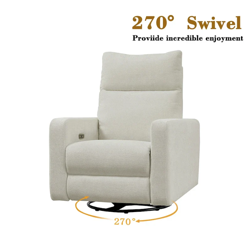 Olmas 33.5 W Power Swivel Glider Recliner with USB Charger Set Of 2