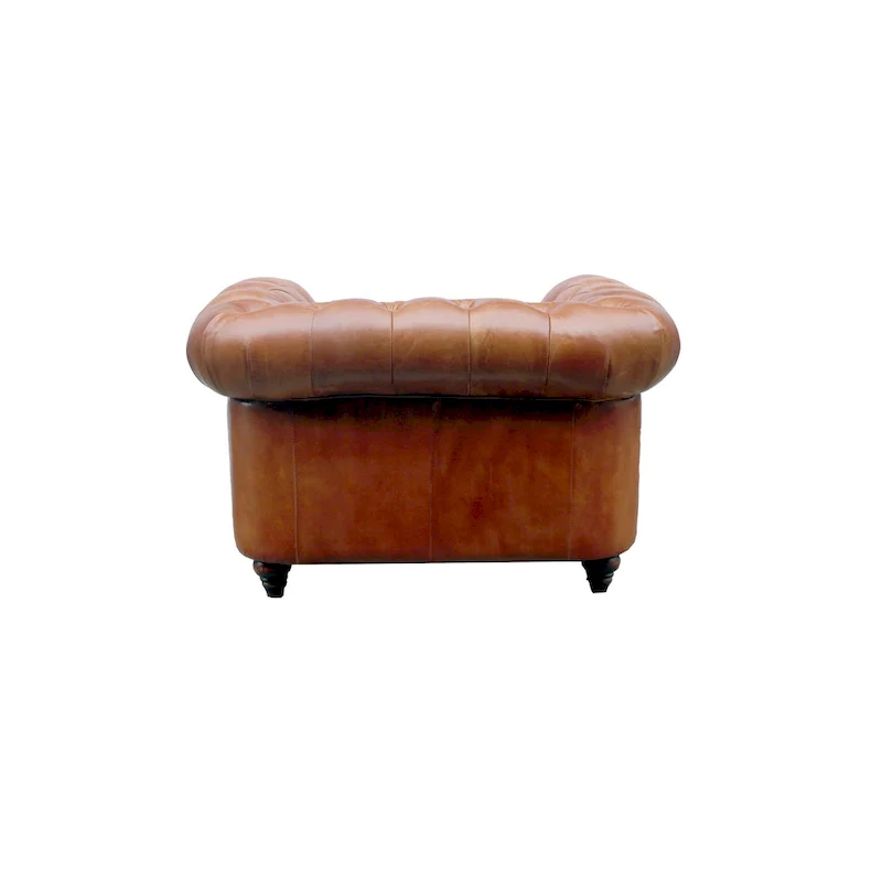 Pasargad Home Paris Club Genuine Leather Chester Bay Tufted Sofa/Chair
