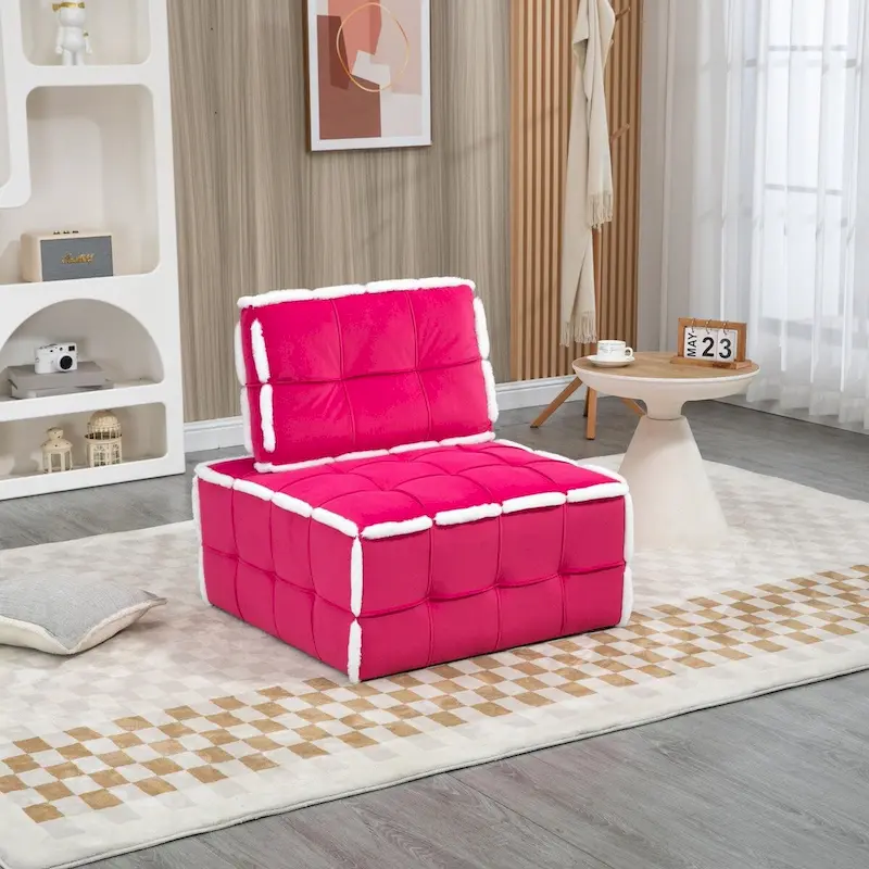 Upholstered Deep Seat Armless Chair Accent Single Lazy Sofa Lounge