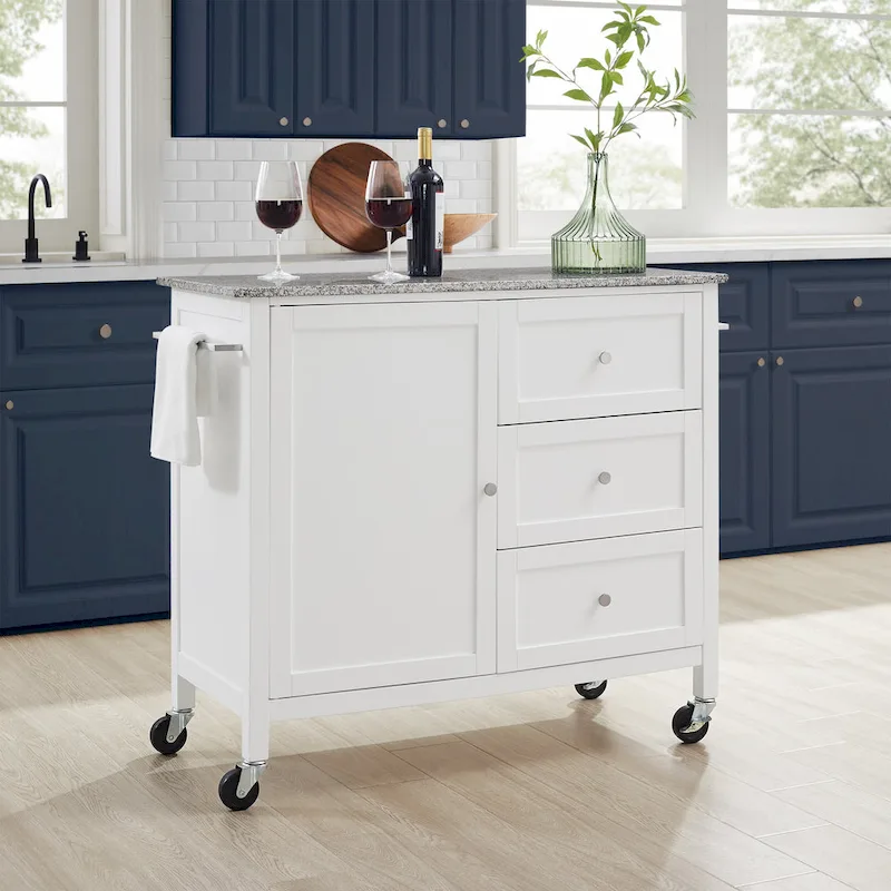 Crosley Soren Granite Top Kitchen Island/Cart - 18.13d x 42.13w x 37.5h
