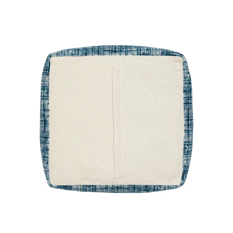 HomeRoots 18 Blue Polyester Blend Ottoman