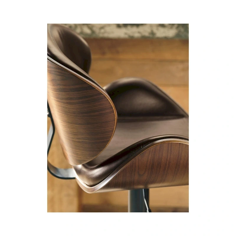Signature Design by Ashley Harley Modern Adjustable Brown and Black Bar Stool