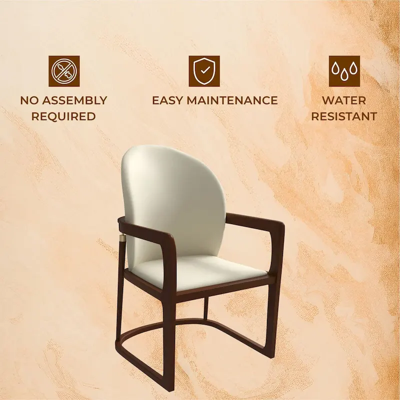 Modern Dining Chair in Upholstered Leather Svelta Series by LeisureMod