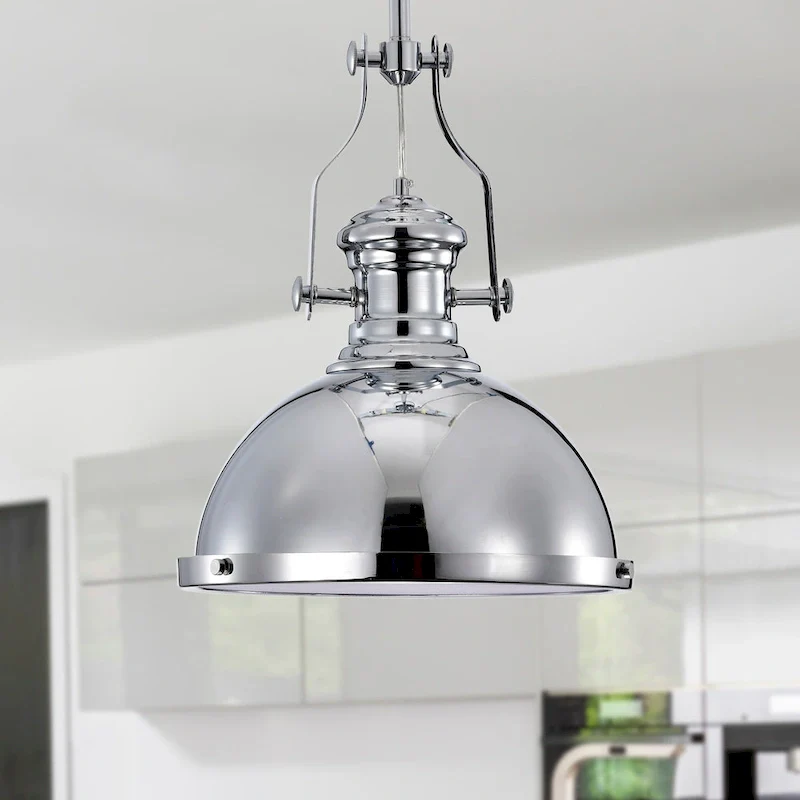 Didia 1-Light 13-Inch Chrome Dome Pendant