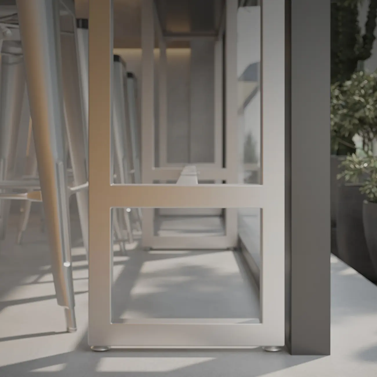 Steampunk Midnight Black Bar Table Set with Backless Stools