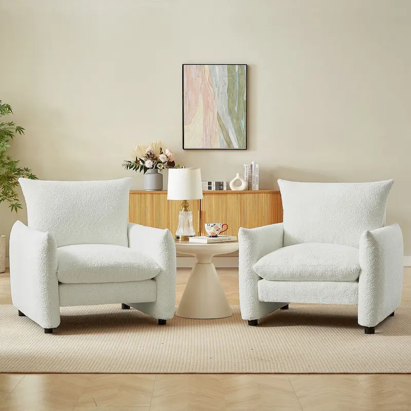 33-inch Modern Low-Profile Armchair with Plush Cushioning