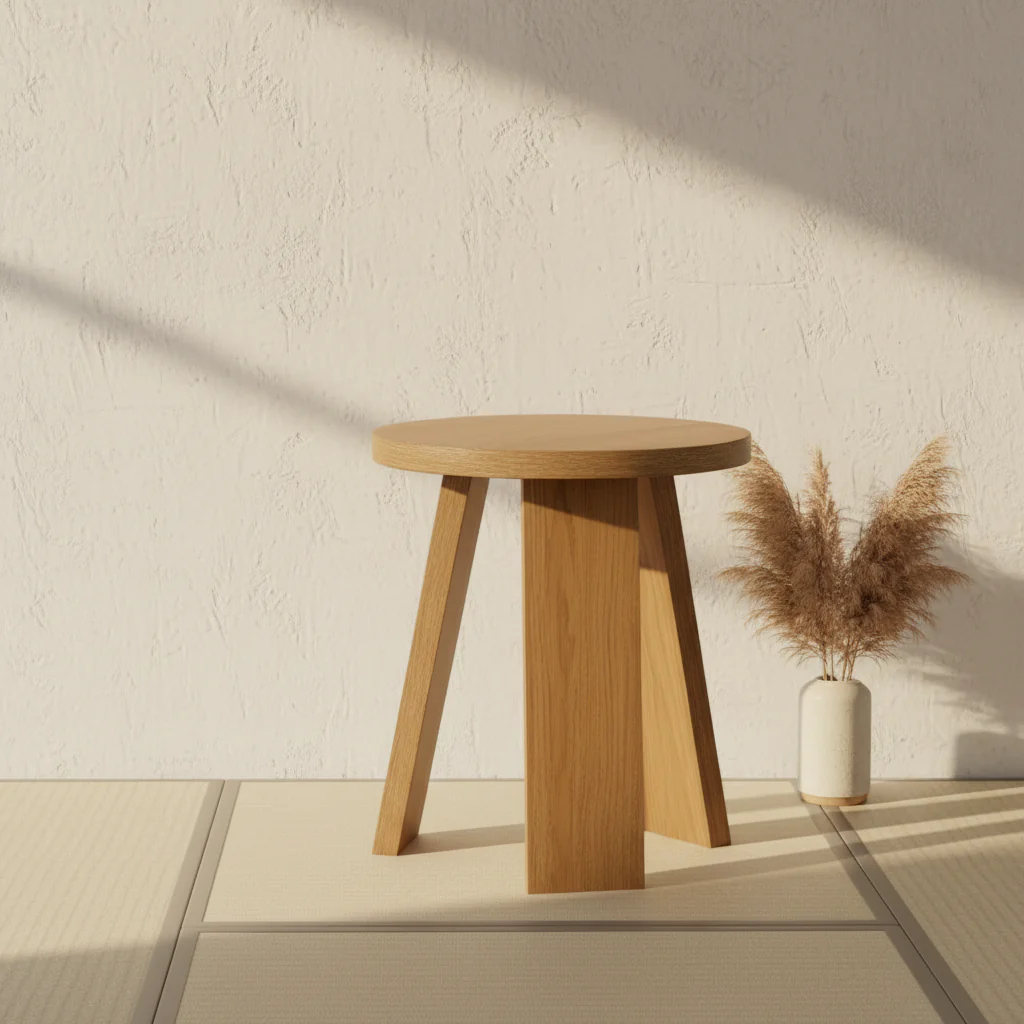 Natural / Black / Rustic Oak / White Wash Oak Veneer Wood Accent Table, Single