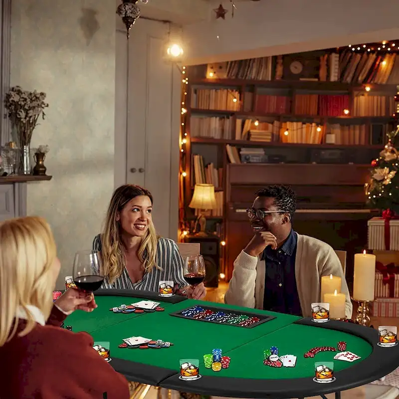 AVAWING 9 Players Game Poker Table Casino Leisure