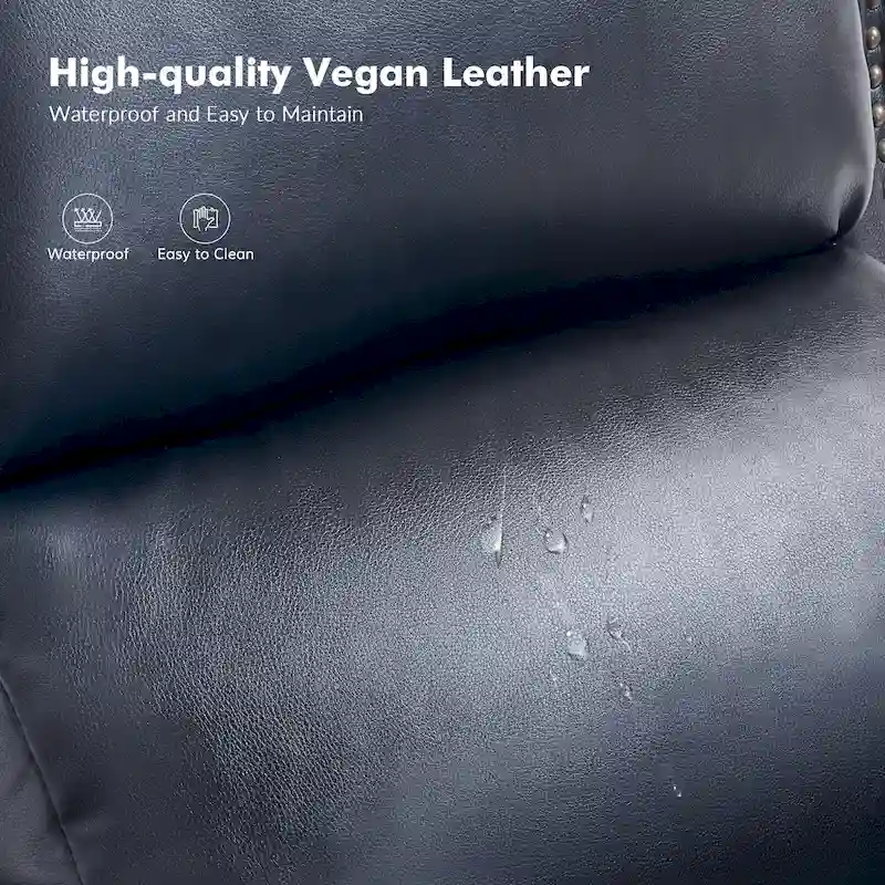 Terri Traditional Vegan Leather Manual Push Back Recliner by HULALA HOME