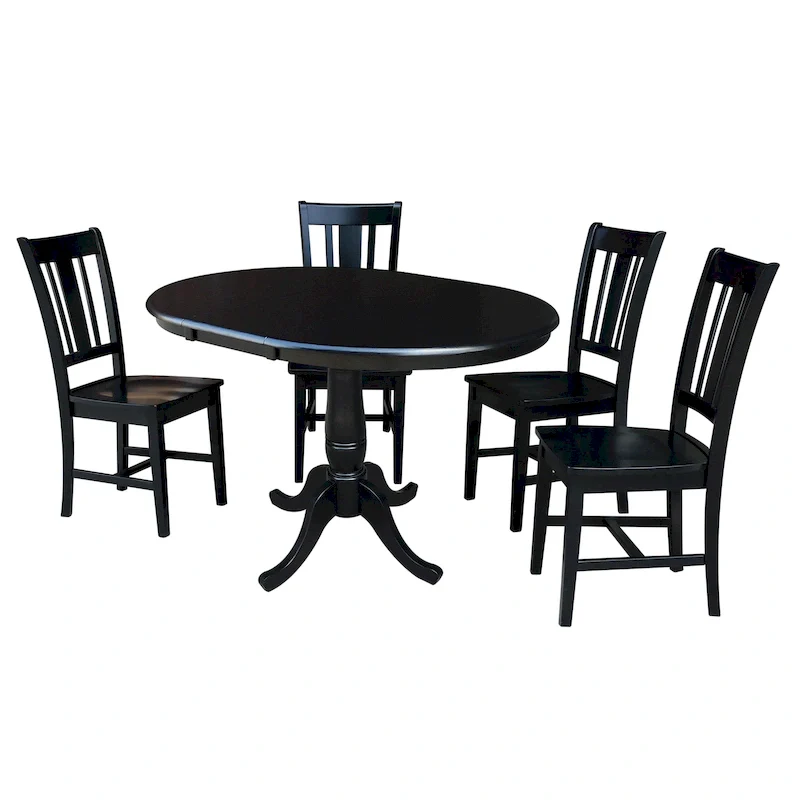36 Round Extension Dining Table With 4 San Remo Chairs