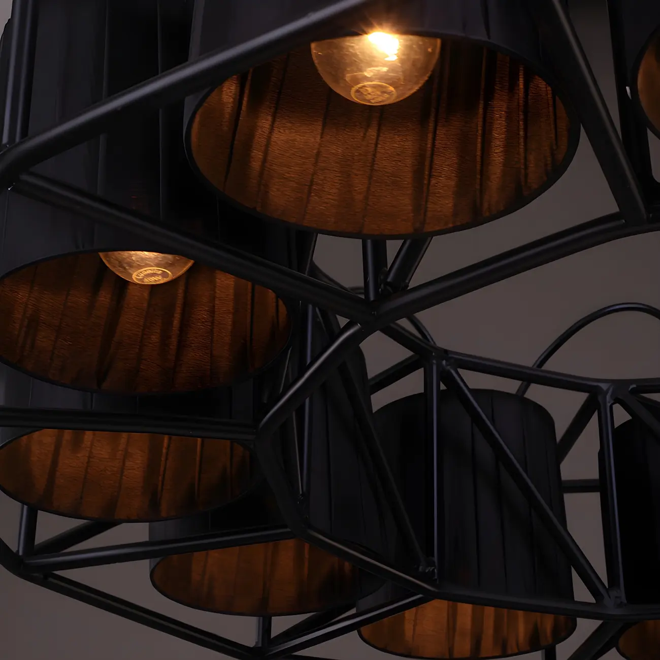 Black Metal Geometric Modern Chandelier Light