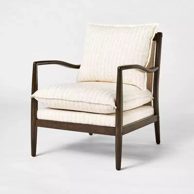 Wood Frame Pillow Top Accent Chair Cream - Threshold with Studio McGee
