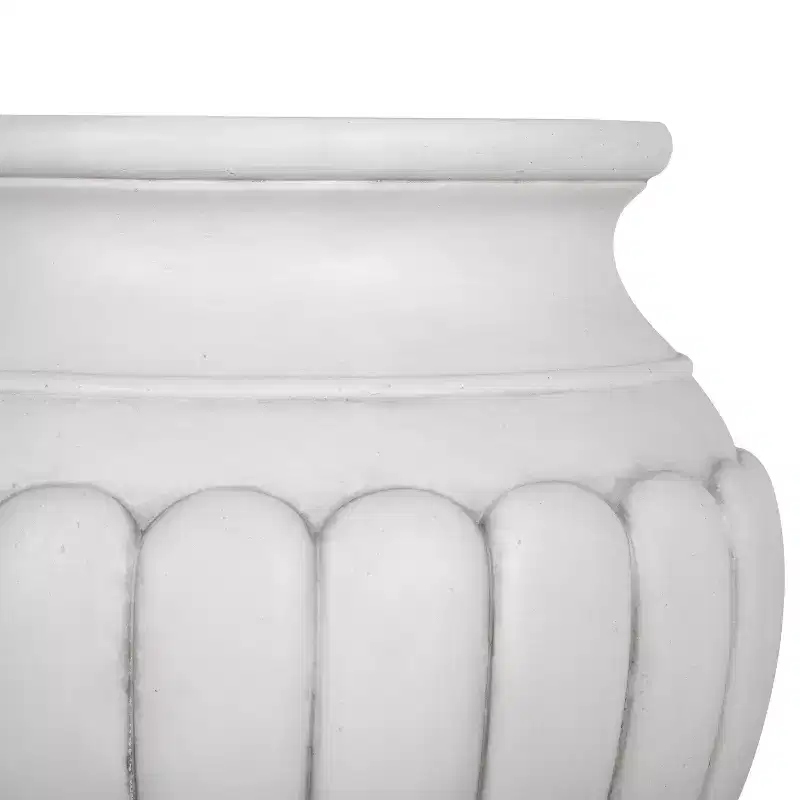 Christopher Knight Home Maeron Classical Patio Scalloped Lightweight Concrete Pedestal Urn Planter