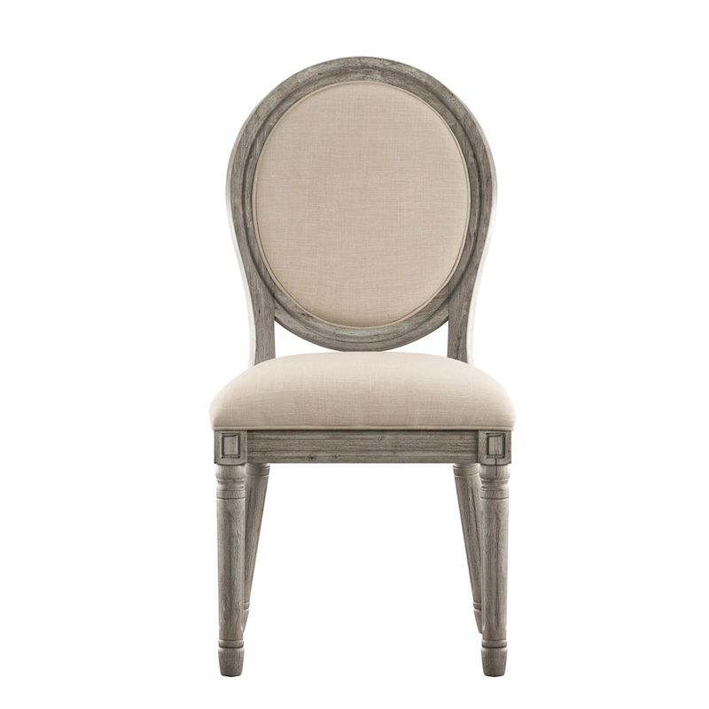 Deana Round Linen and Wood Dining Chairs (Set of 2) by iNSPIRE Q Artisan
