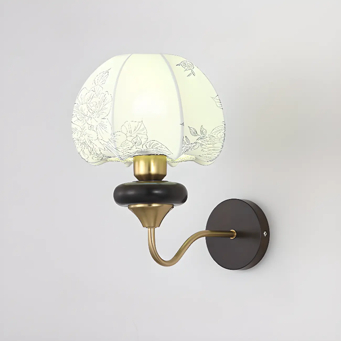 Vintage Wall Sconce with Fabric Shade for Interior Spaces