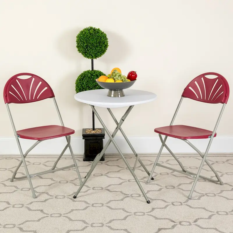 650 lb. Capacity Plastic Fan Back Folding Chair