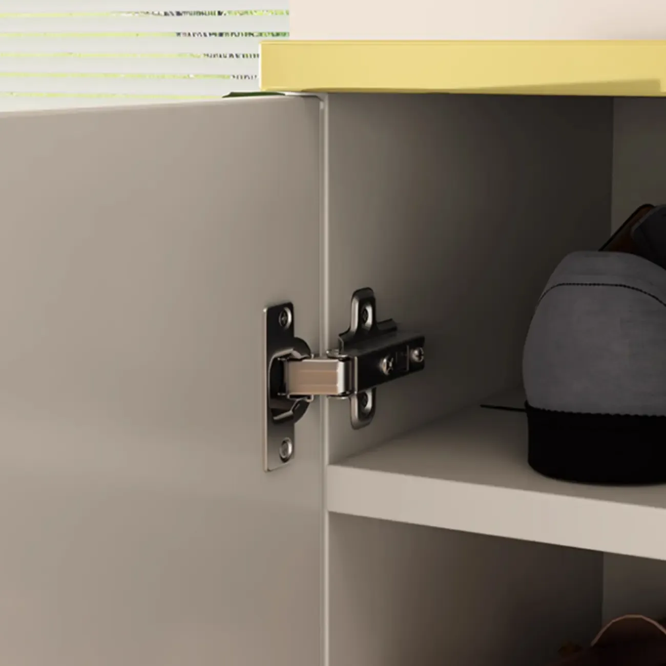 Trendy Grey Wood Hallway Shoe Cabinet with Gold Legs