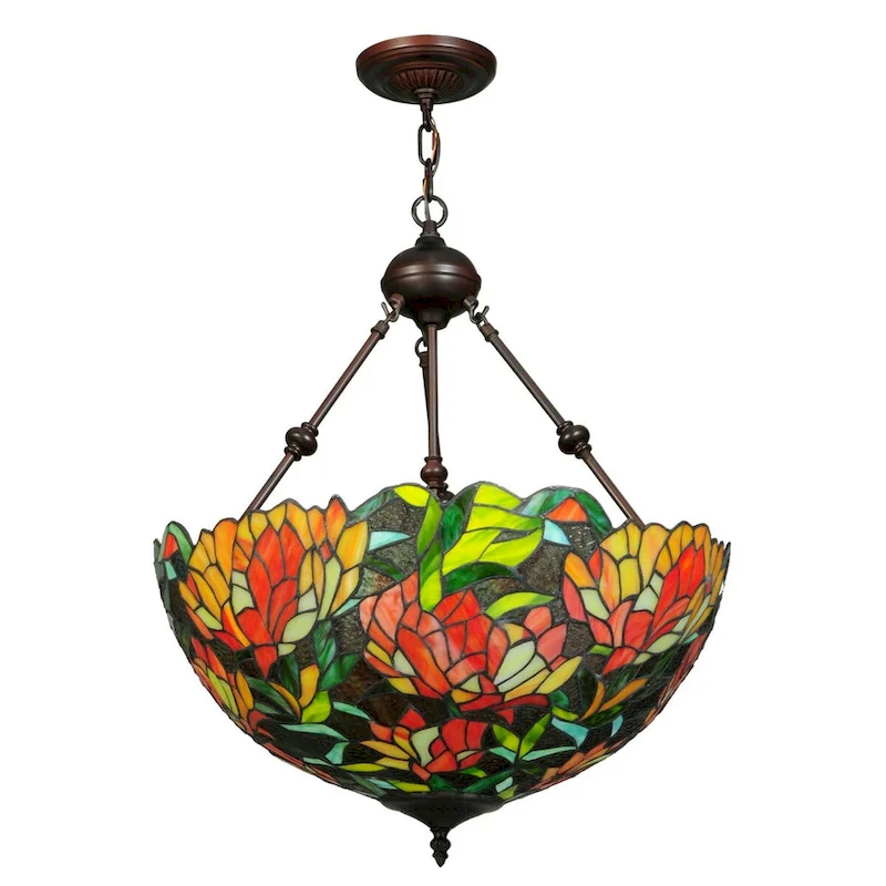 Meyda Tiffany Lamella 3 Light 20.25  Wide Hand-Crafted Pendant with