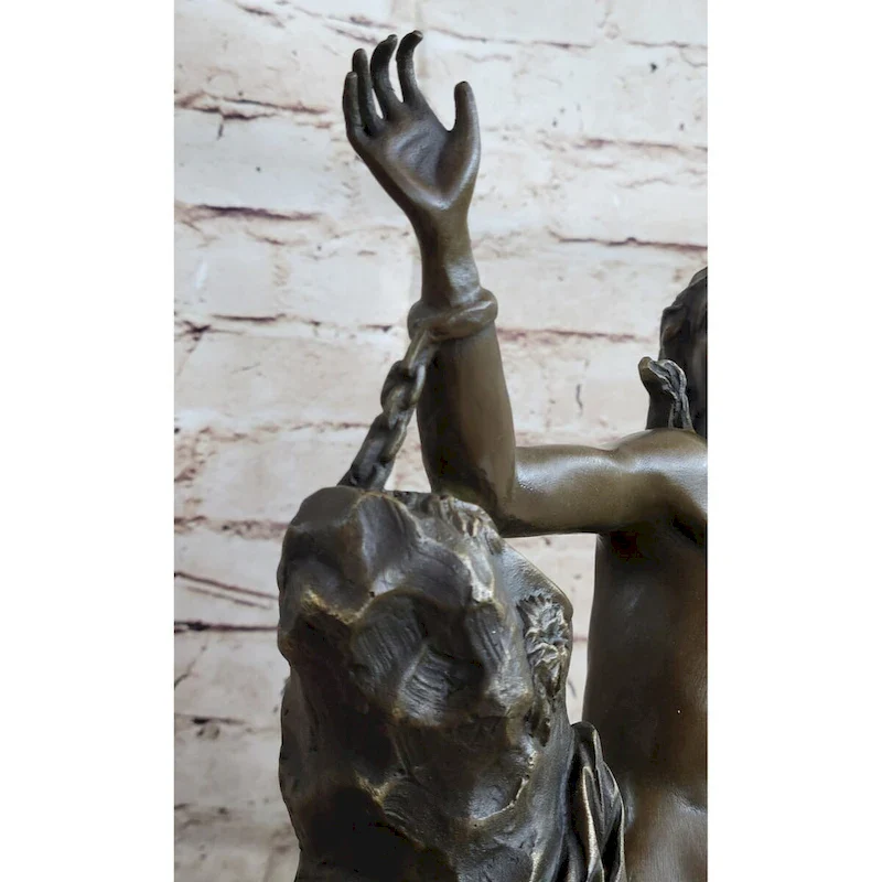 Andromeda Princess Prisoner Of Dragon Bound Girl Bronze Statue Sculpture 17 Inches X 11 Inches