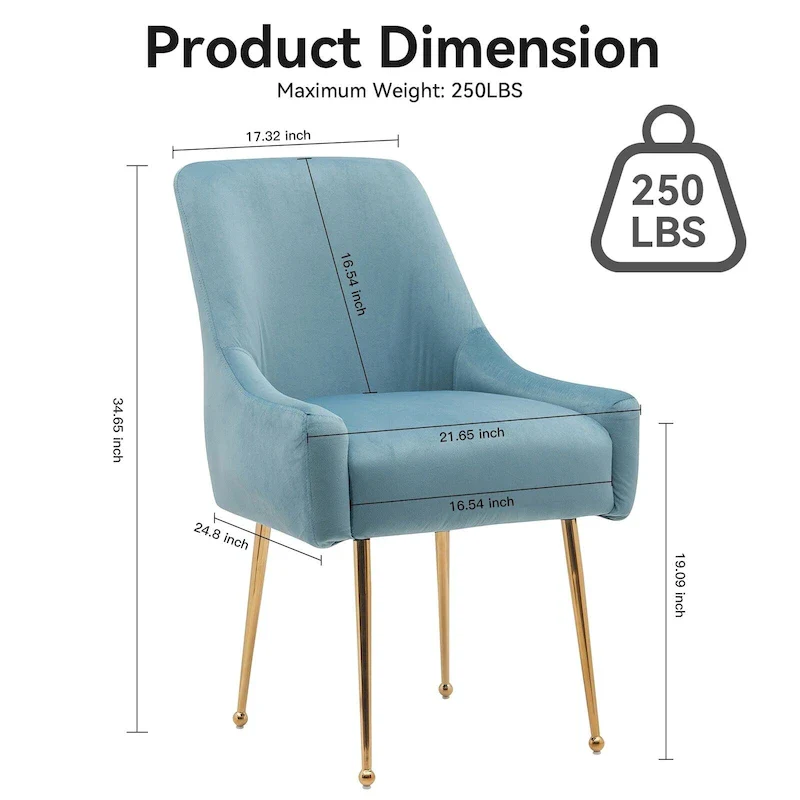 Tufted Velvet Upholstered Dining Chair Set of 2