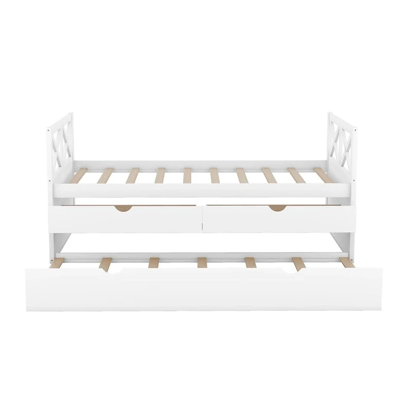 White Pine Twin Daybed with Drawers and Trundle