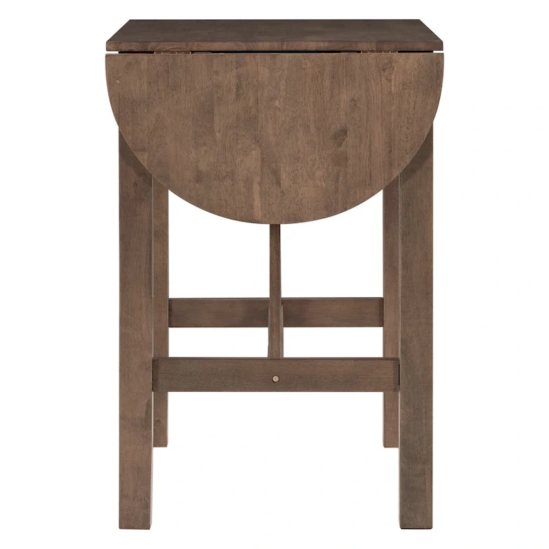 3-Piece Rustic Dining Set with Drop Leaf & 2 Chairs