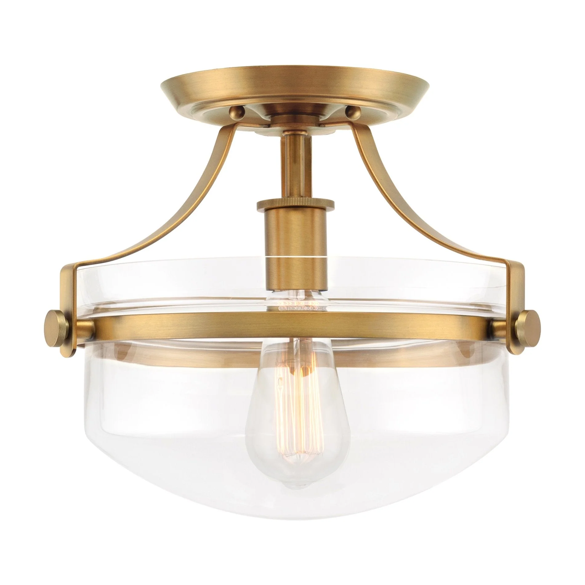 Zurich 12 Rustic Farmhouse Semi-Flush Mount Ceiling Light