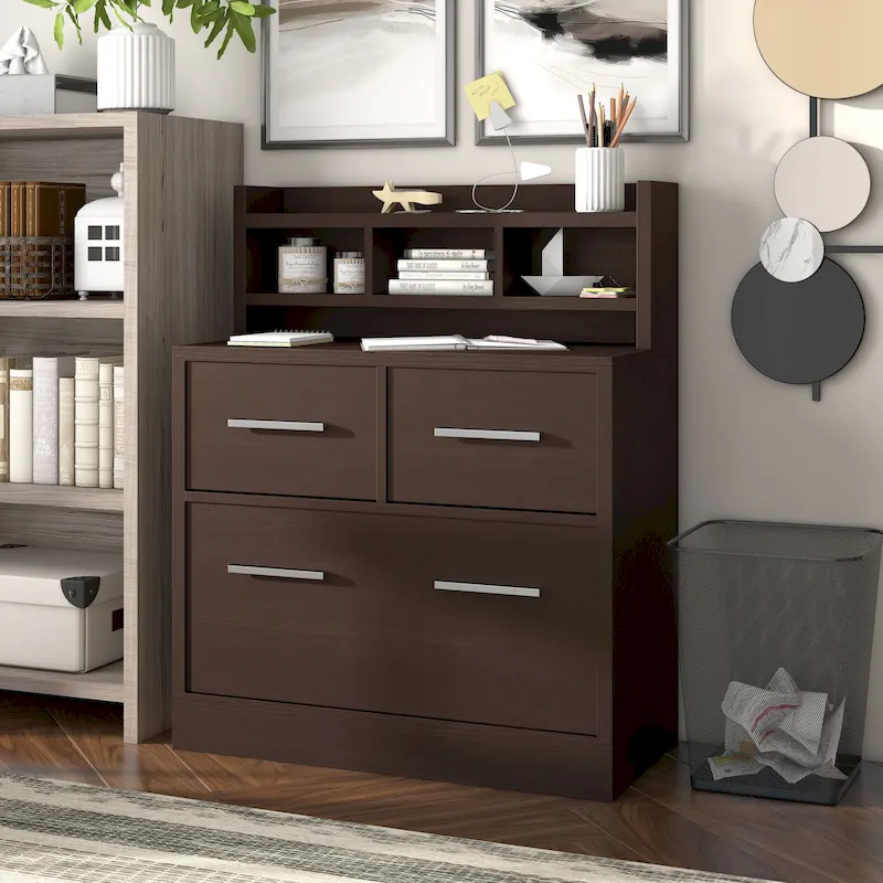 Greene Transitional 3-Drawer Wood File Cabinet Work Station by Porch & Den