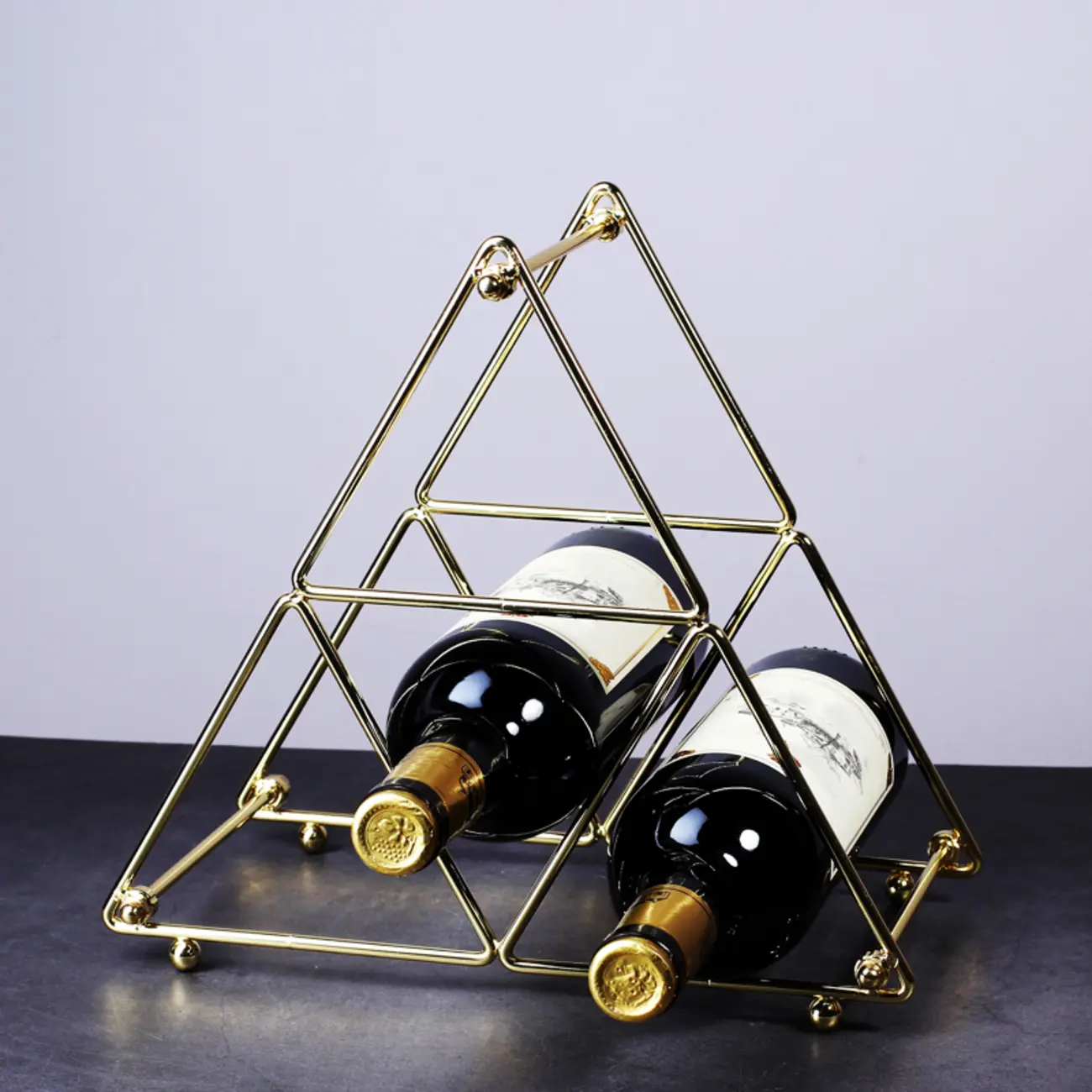 Modern Wine Rack Golden Honeycomb Countertop Bottle Holder