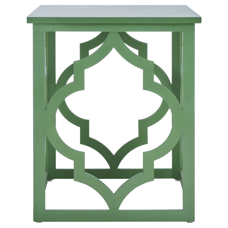 SAFAVIEH Grayce Trellis Silver Leaf End Table. - 19  W x 19  D x 23  H - 19Wx19Dx23H
