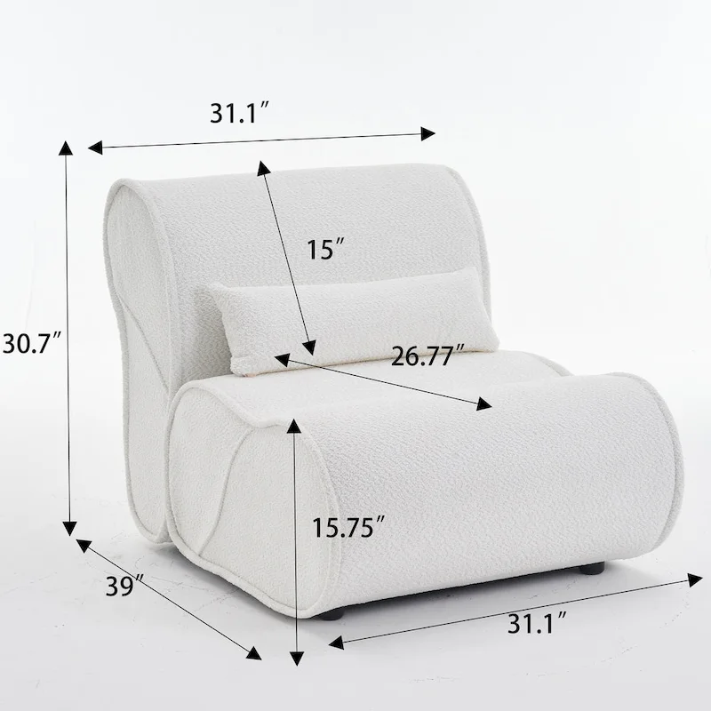 GDFStudio - Amelia Timeless Fabric Recliner with Ergonomic Design and Matching Pillows