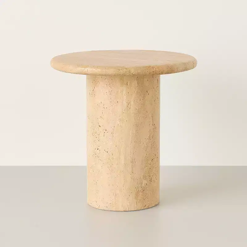 Round Travertine Accent Table - Hearth & Hand with Magnolia
