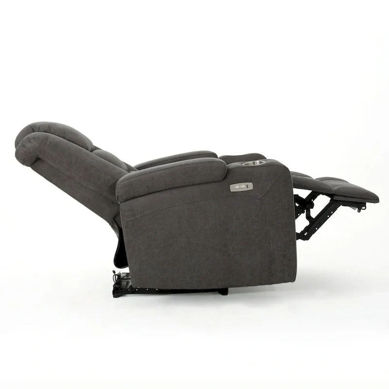 Slate Microfiber Power Recliner with USB Port