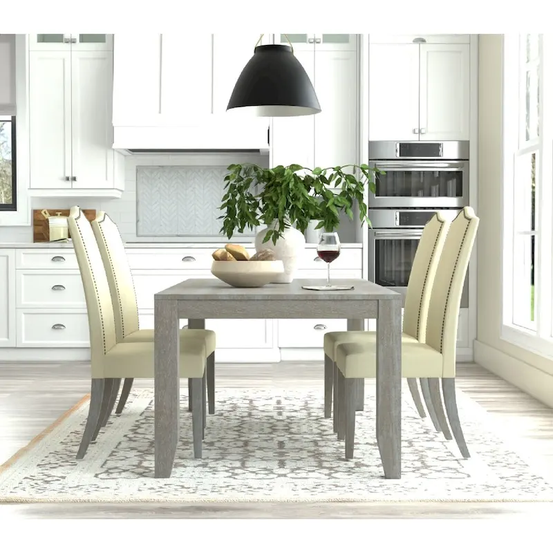 Natural Driftwood Linen Single Dining Height Chair
