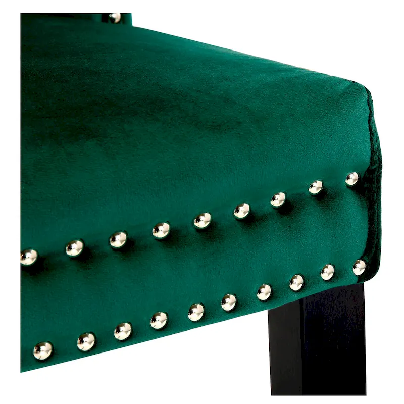 Grandview Tufted Upholstered Dining Chair (Set of 2) with Nailhead Trim and Ring Pull