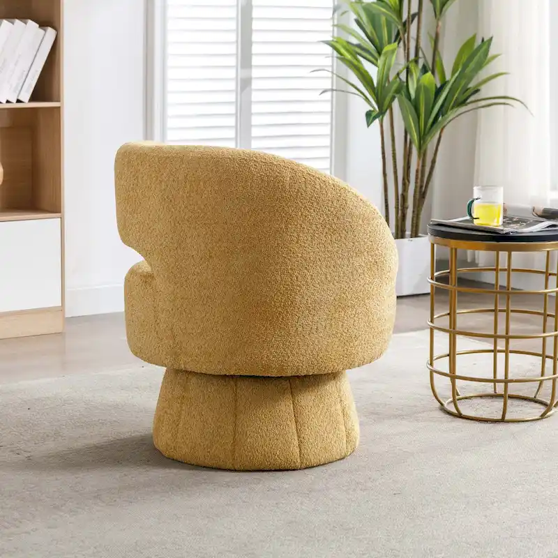 360 Degree Swivel Cuddle Barrel Accent Chairs with Wide Upholstered