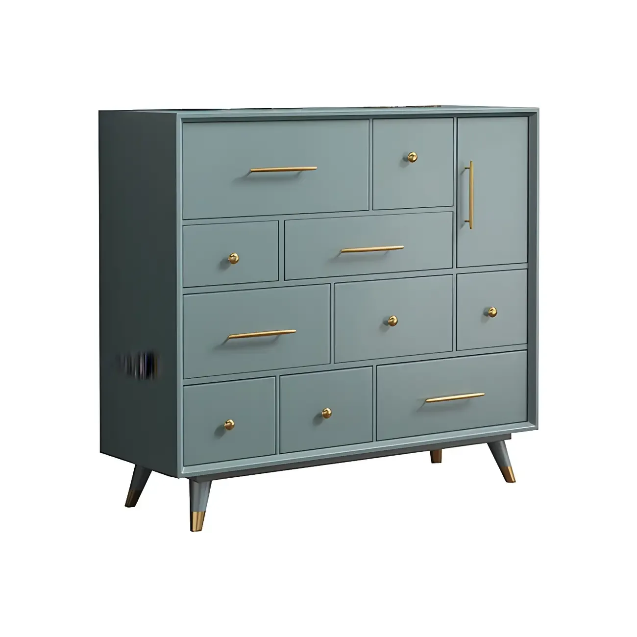 Glam Birch Wood Buffet Table with Multi-Drawers