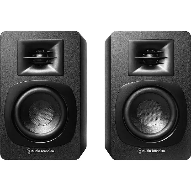 Audio-Technica AT-SP3X High-Fidelity Bookshelf Speakers, Wired Stereo Pair, Black