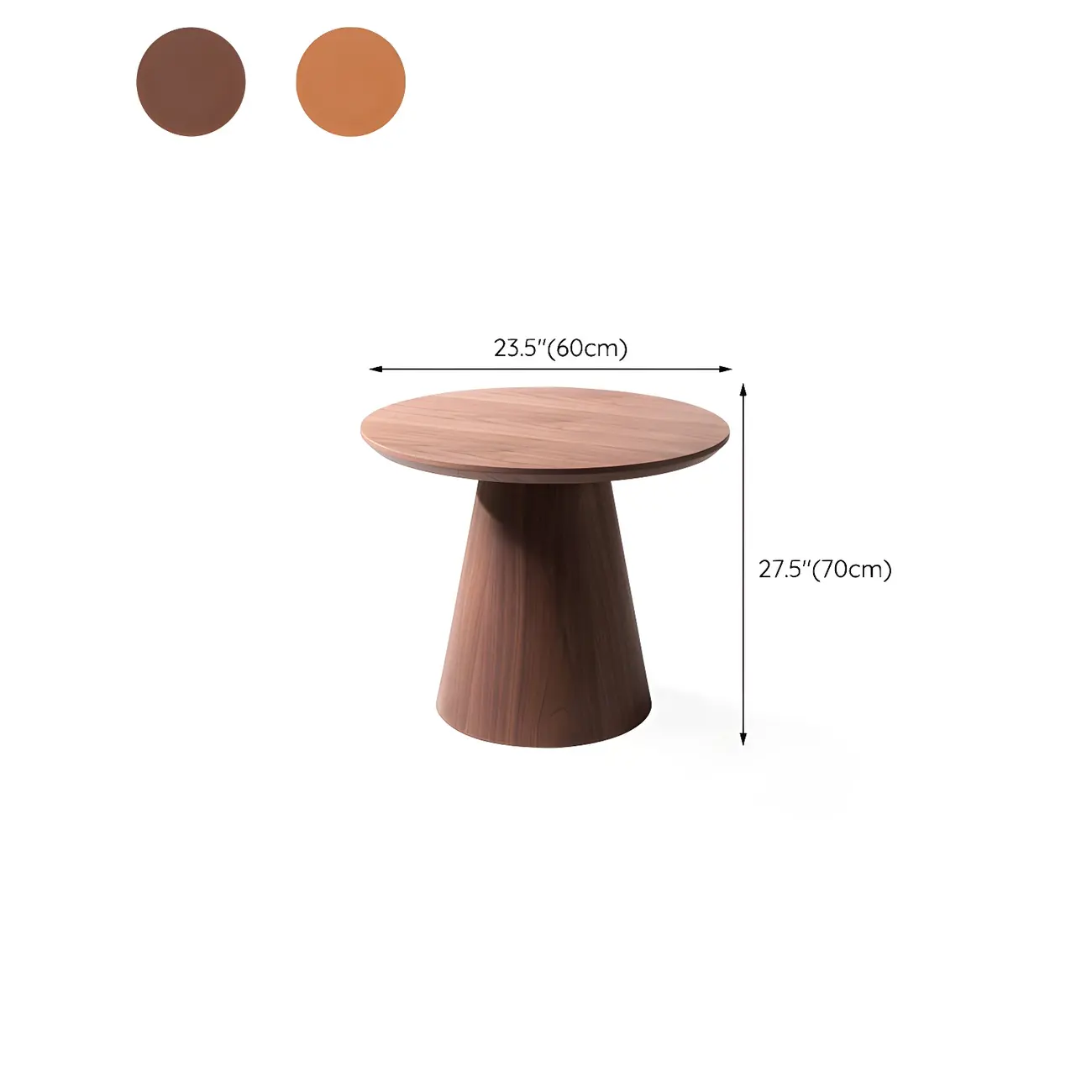 Dark Walnut Elegant Round Wood Coffee Table