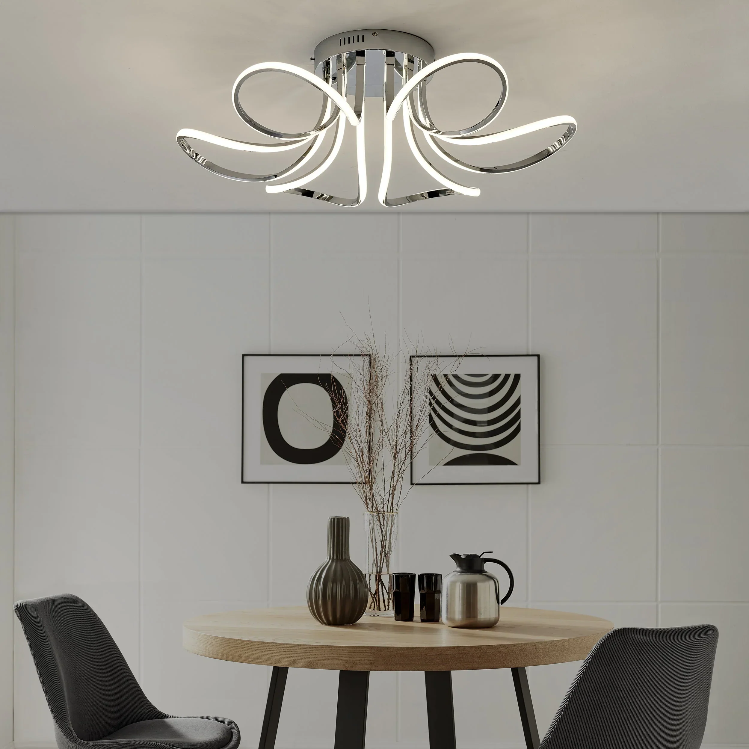 Flower Petal Flush Mount LED Chandelier