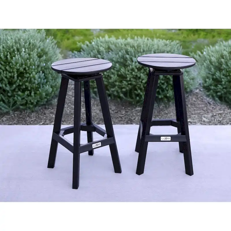 LuXeo Mason Round Swivel Bar Stool (Set of 2) - Set of 2