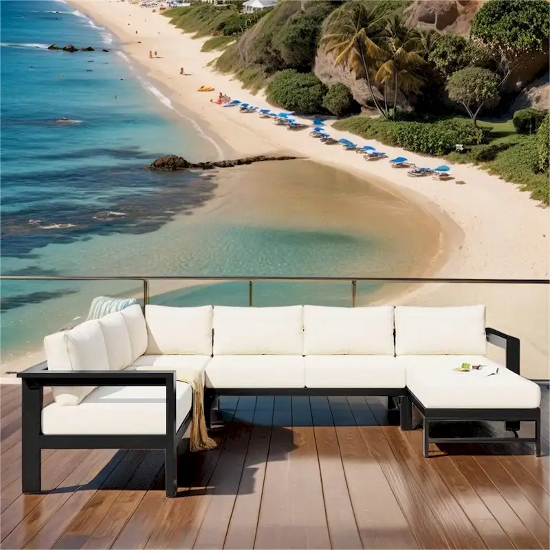 U-shaped Outdoor Modular Sofa Set with Metal Frame