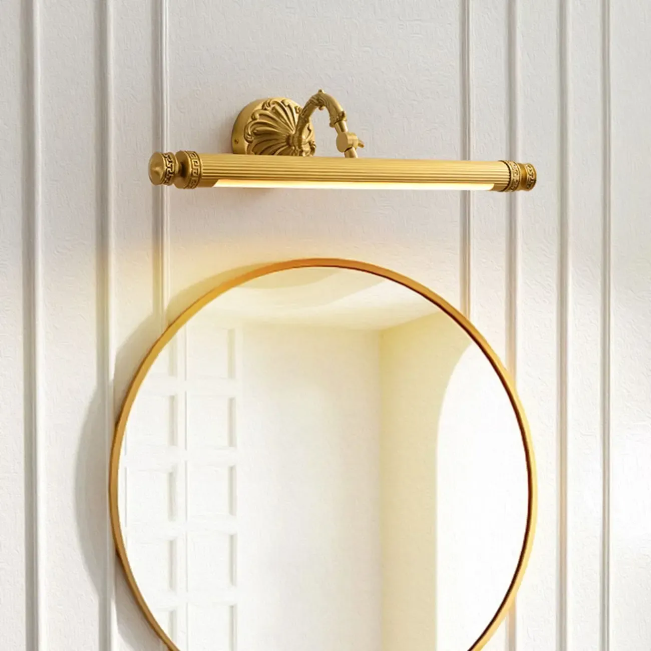 Gold Bathroom LED Wall Sconce Fixture with Warm Light